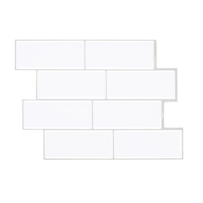 Peel & Stick Subway Tile Stain Resistant PVC Rectangle Peel & Stick Tile for Shower 2 Pack