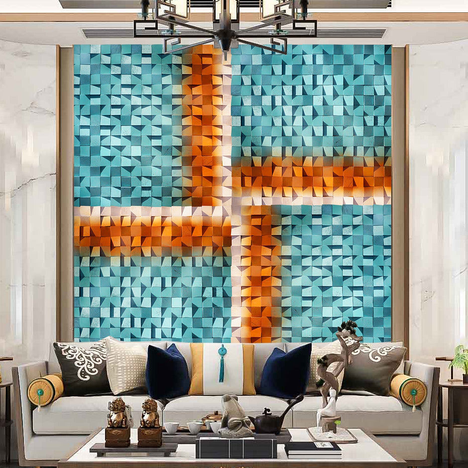 Mosaic Wall Ceiling Wood Contemporary Shiplap Indoor Wall Ceiling