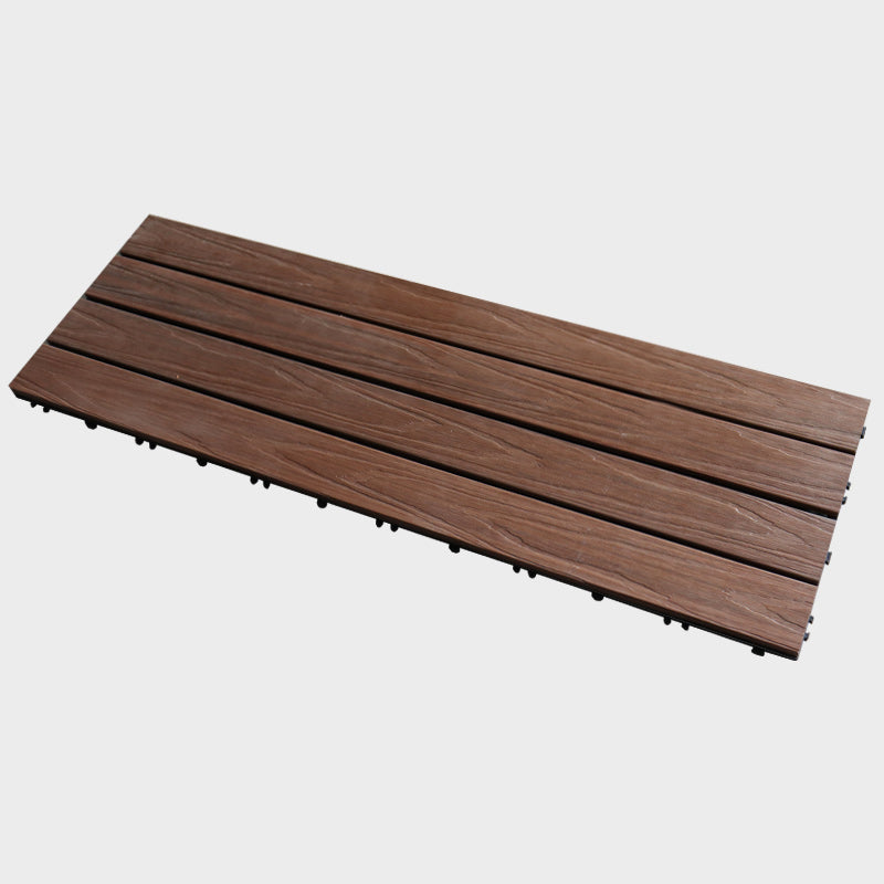 Tradition Square Wood Tile Wire Brushed Brown Engineered Wood for Patio Garden