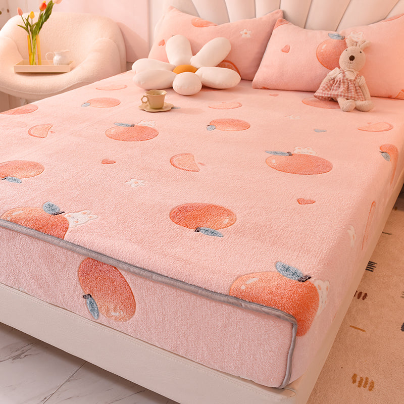 Micro Flannel Sheet Cartoon Pattern Breathable Ultra-Soft Non-Pilling Sheet