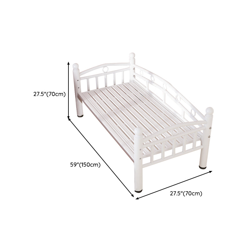 Metal Crib in White Industrial Iron Crib with Guardrails Nursery Bed