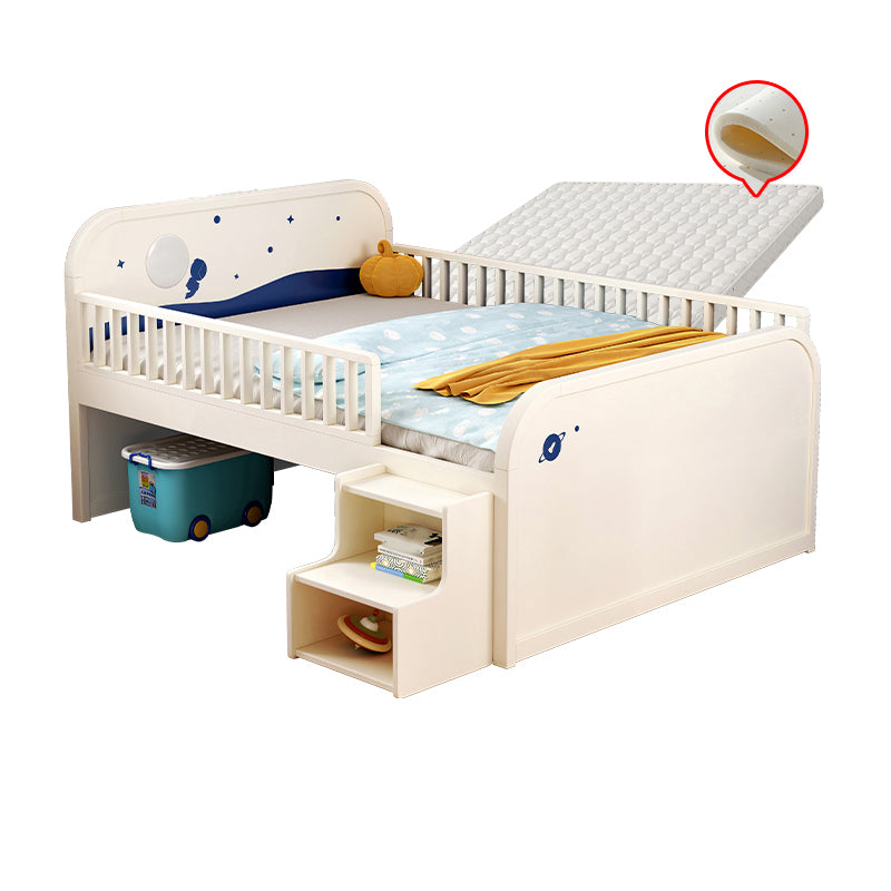 Solid Wood  Nursery Bed Modern Wood Nursery Bed with Guardrails