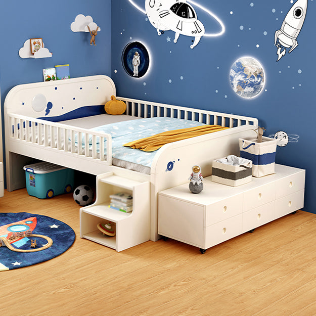 Solid Wood  Nursery Bed Modern Wood Nursery Bed with Guardrails