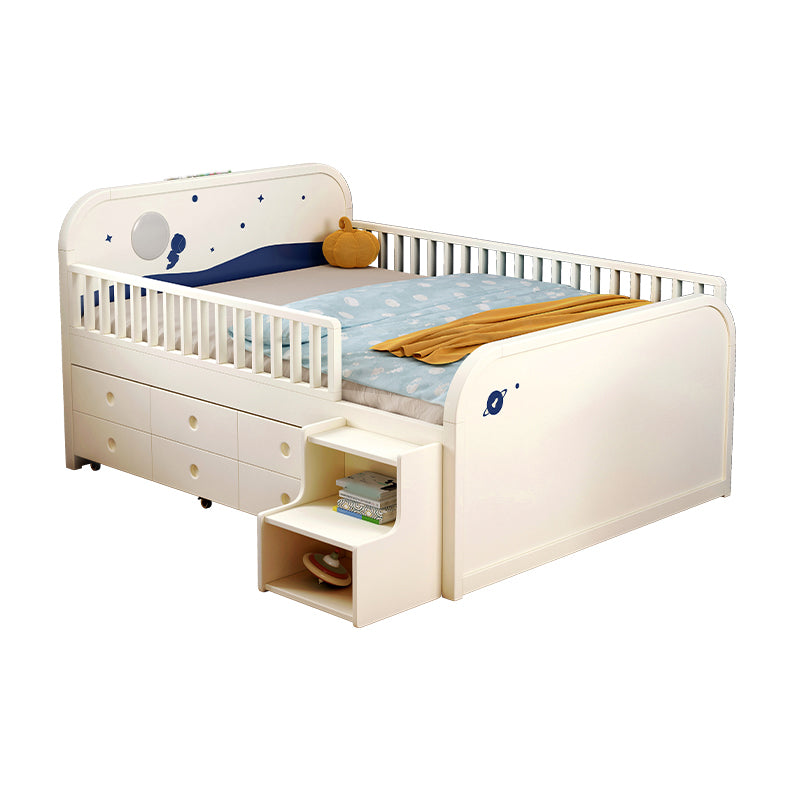 Solid Wood  Nursery Bed Modern Wood Nursery Bed with Guardrails