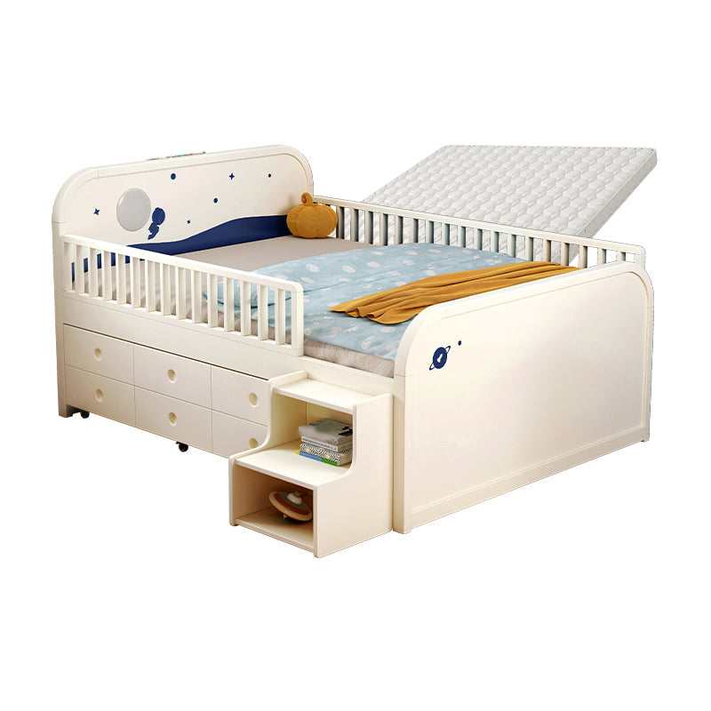 Solid Wood  Nursery Bed Modern Wood Nursery Bed with Guardrails