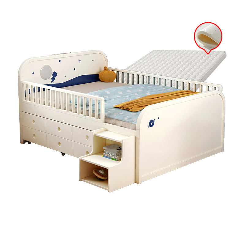 Solid Wood  Nursery Bed Modern Wood Nursery Bed with Guardrails