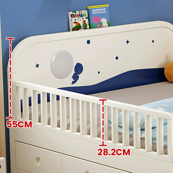 Solid Wood  Nursery Bed Modern Wood Nursery Bed with Guardrails