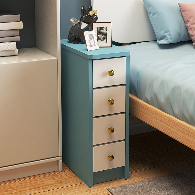 Storage Kids Bedside Table Manufactured Wood Kids Nightstand with 4 Drawers