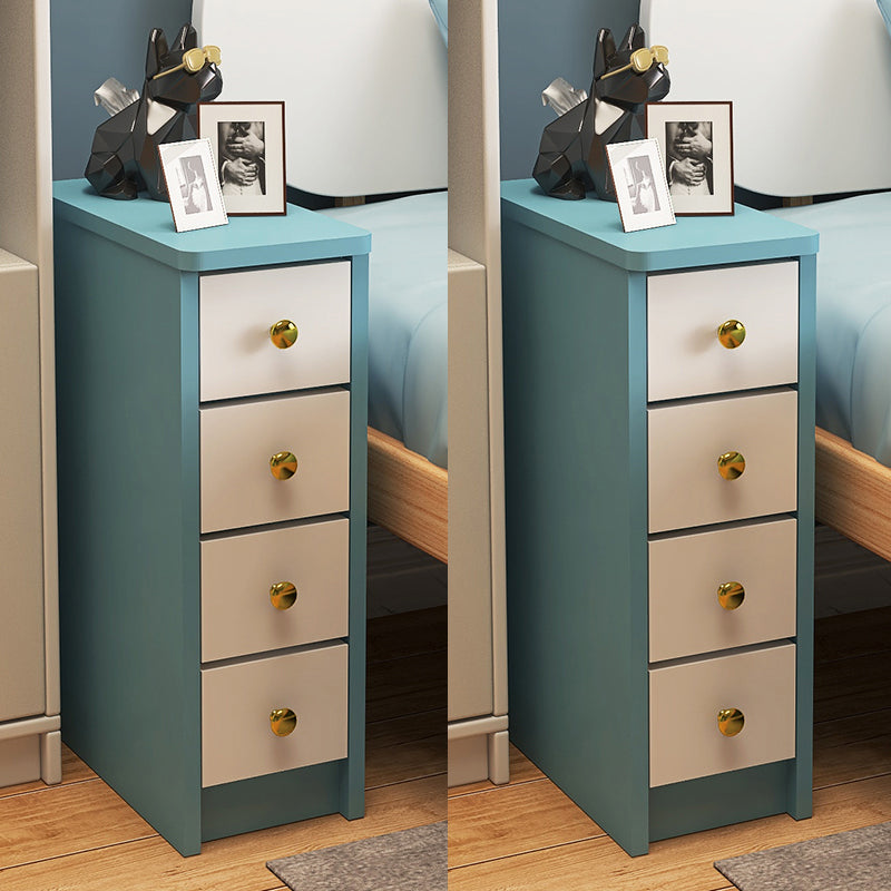 Storage Kids Bedside Table Manufactured Wood Kids Nightstand with 4 Drawers