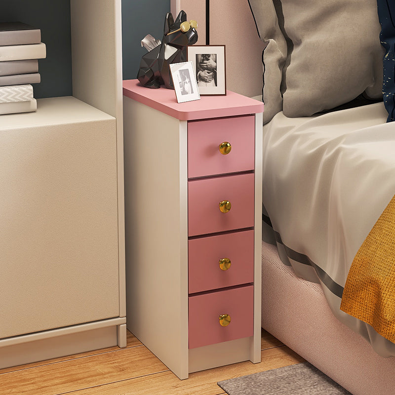 Storage Kids Bedside Table Manufactured Wood Kids Nightstand with 4 Drawers