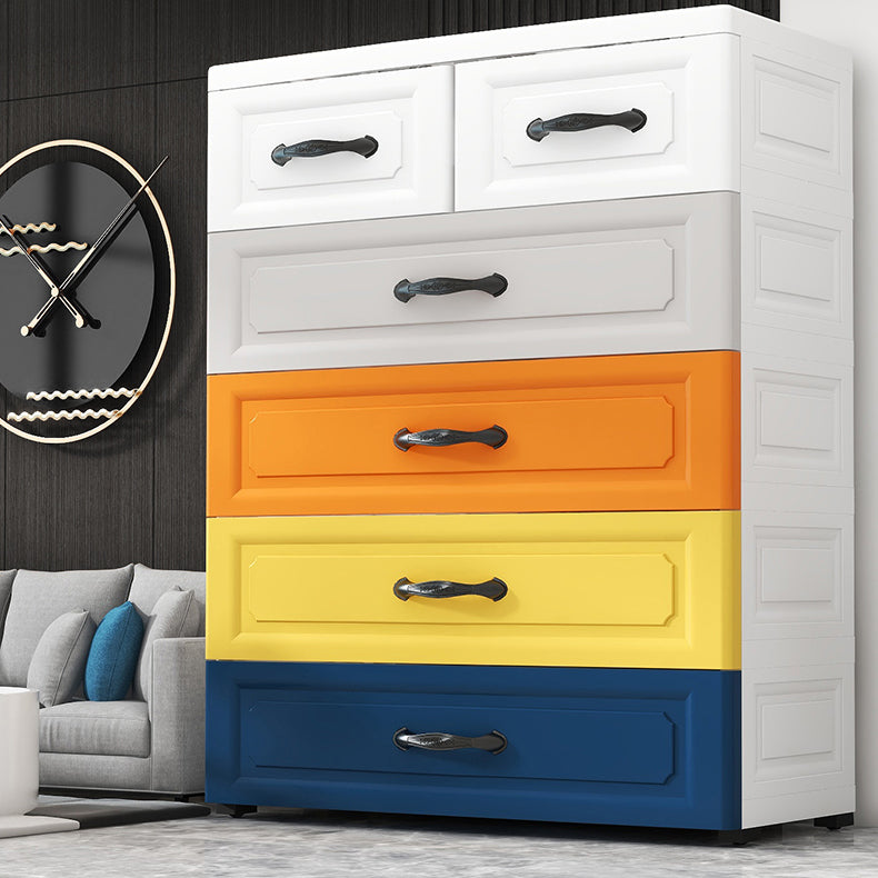 Contemporary Vertical Kids Nightstand 5/6 Drawers Dresser for Kids for Home