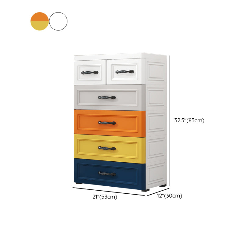 Contemporary Vertical Kids Nightstand 5/6 Drawers Dresser for Kids for Home