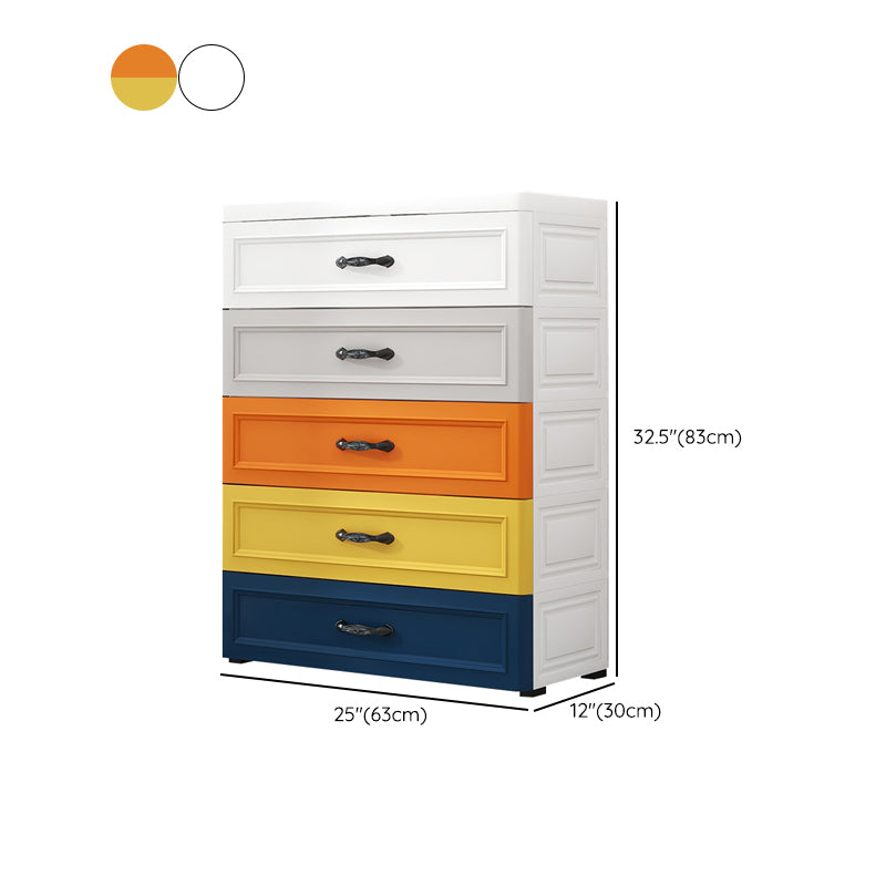 Contemporary Vertical Kids Nightstand 5/6 Drawers Dresser for Kids for Home