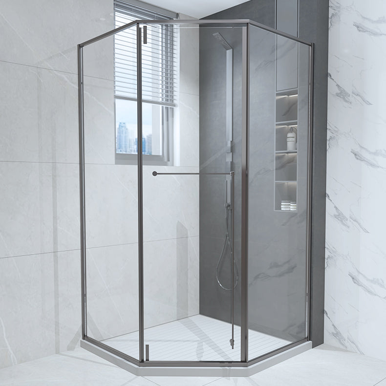 Framed Pivot Shower Enclosure Clear Matt Black Shower Enclosure