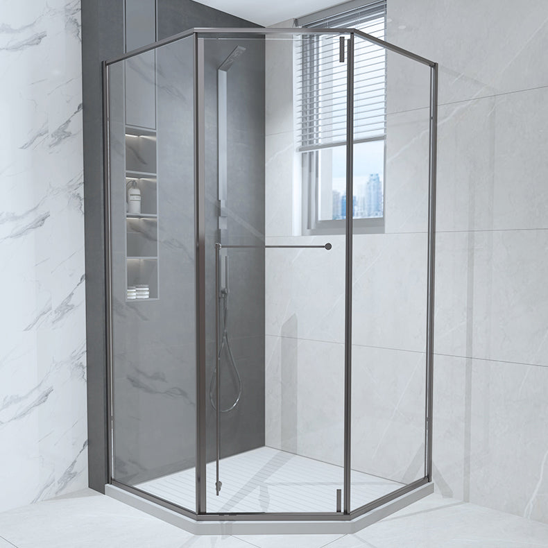 Framed Pivot Shower Enclosure Clear Matt Black Shower Enclosure