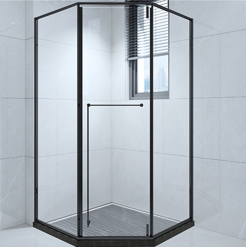 Framed Pivot Shower Enclosure Clear Matt Black Shower Enclosure