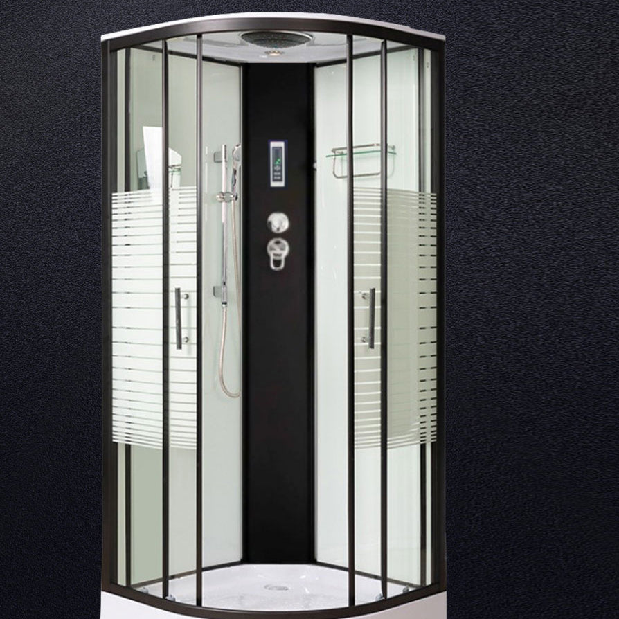 Round Shower Stall Double Sliding Door Tempered Glass Shower Enclosure