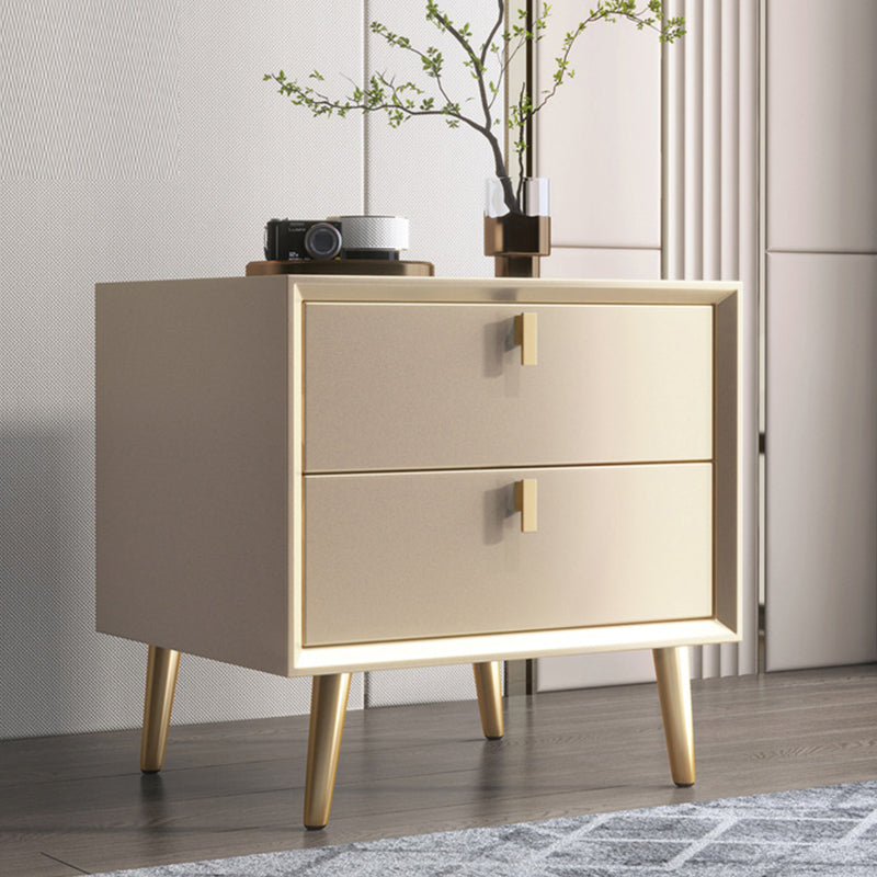 Modern Night Table Drawer Storage Rubber Wood Nightstand for Bedroom