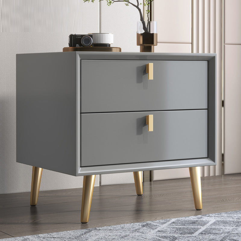 Modern Night Table Drawer Storage Rubber Wood Nightstand for Bedroom