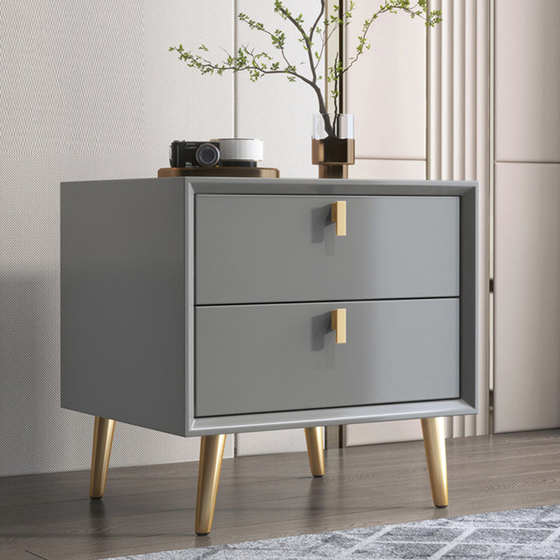 Modern Night Table Drawer Storage Rubber Wood Nightstand for Bedroom