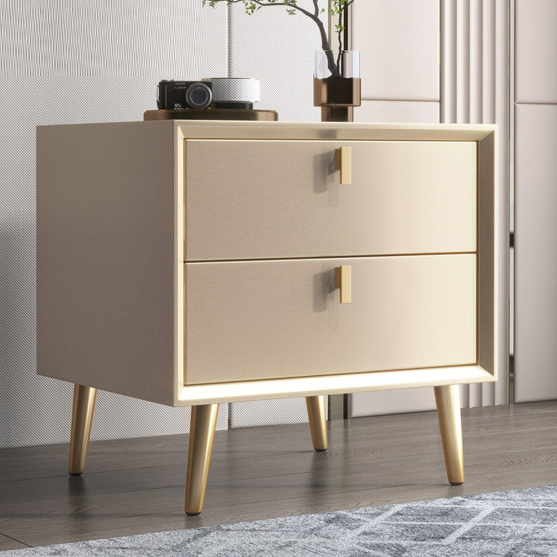 Modern Night Table Drawer Storage Rubber Wood Nightstand for Bedroom