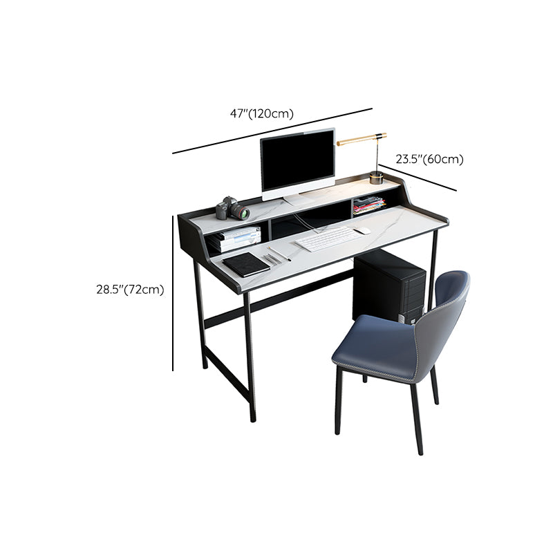 Modern Style Black Office Task Desk Rectangular Shape Writing Desk with 4 Legs