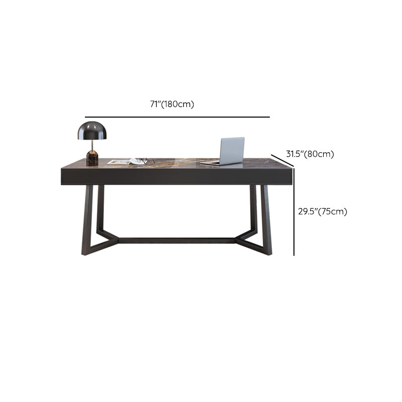 Modern Home Rectangular Office Desk 29.5" High Writing Desk with 3 Storage Drawers