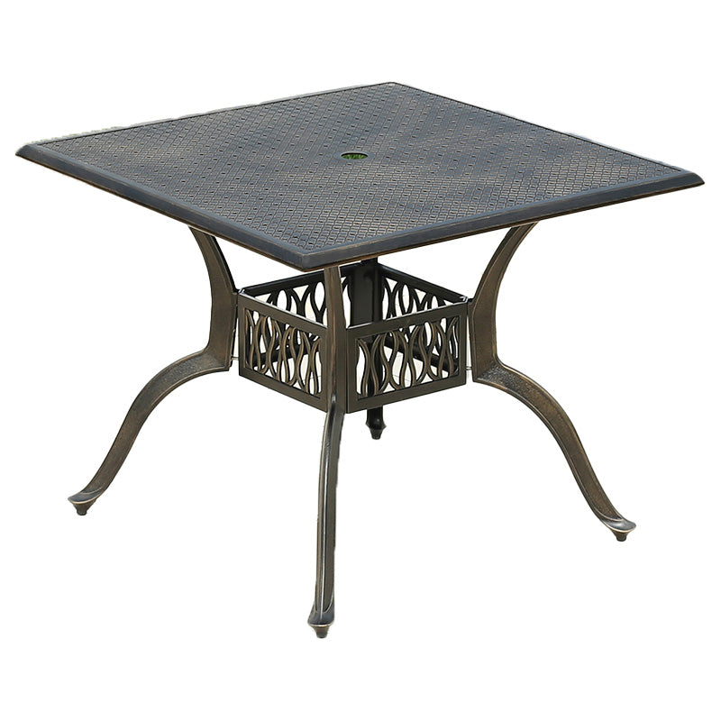 Metal Dining Table with Water Resistant Contemporary Patio Table