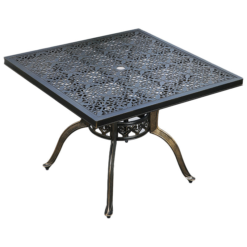 Metal Dining Table with Water Resistant Contemporary Patio Table