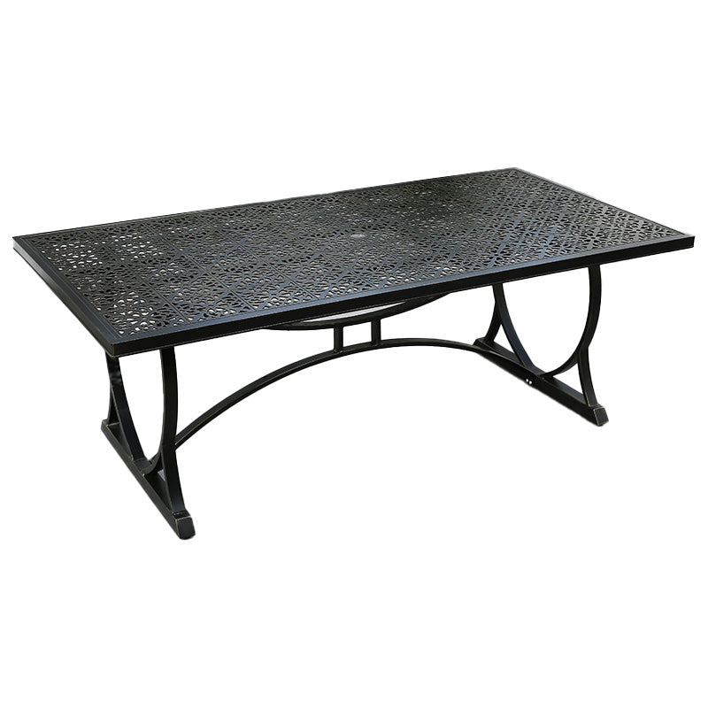 Metal Dining Table with Water Resistant Contemporary Patio Table