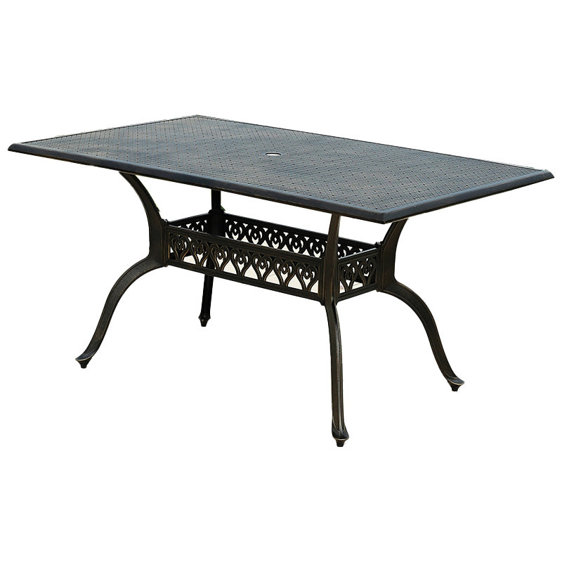 Metal Dining Table with Water Resistant Contemporary Patio Table