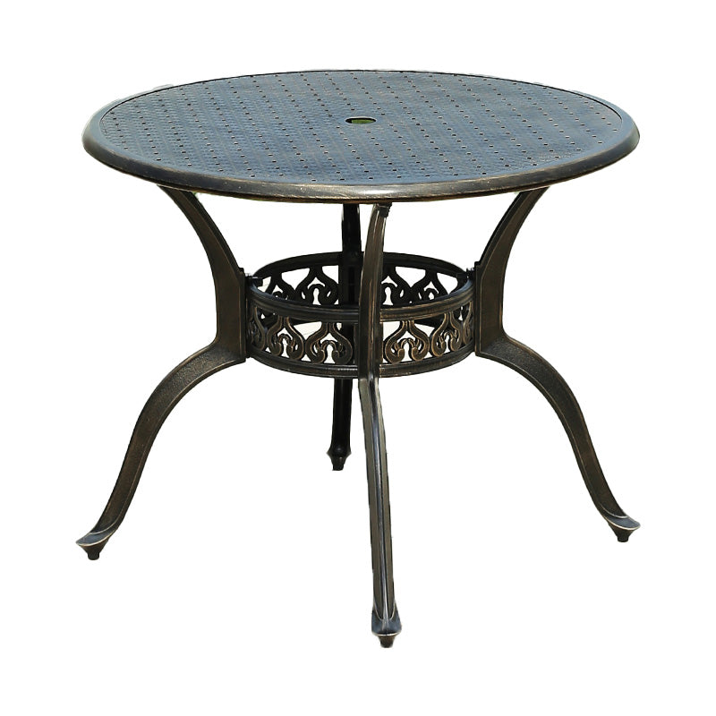 Metal Dining Table with Water Resistant Contemporary Patio Table