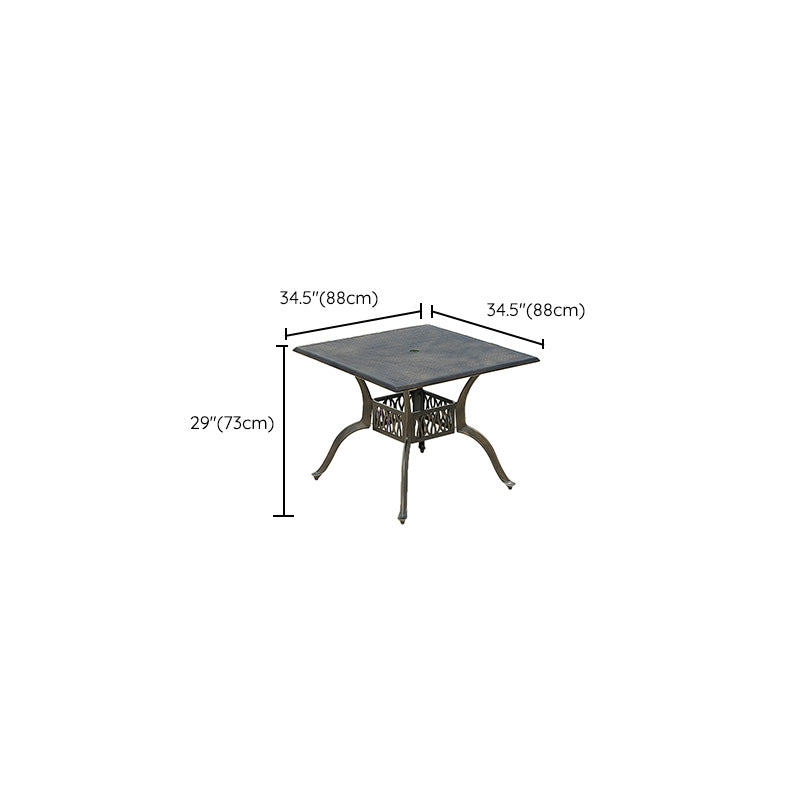 Metal Dining Table with Water Resistant Contemporary Patio Table