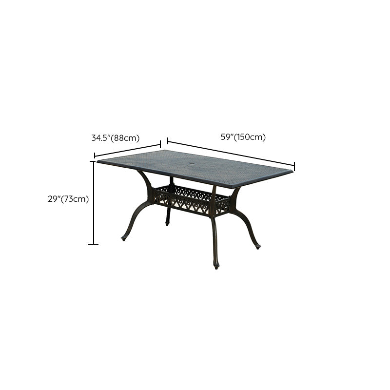 Metal Dining Table with Water Resistant Contemporary Patio Table