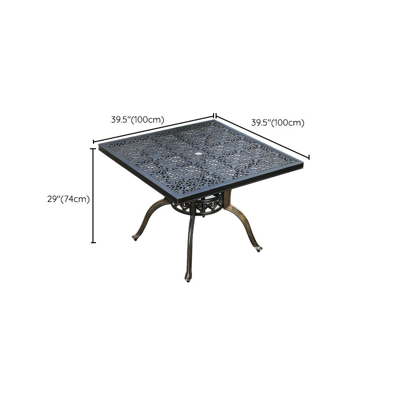 Metal Dining Table with Water Resistant Contemporary Patio Table