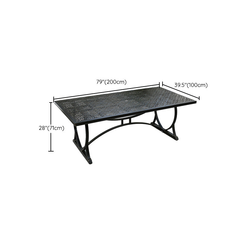 Metal Dining Table with Water Resistant Contemporary Patio Table