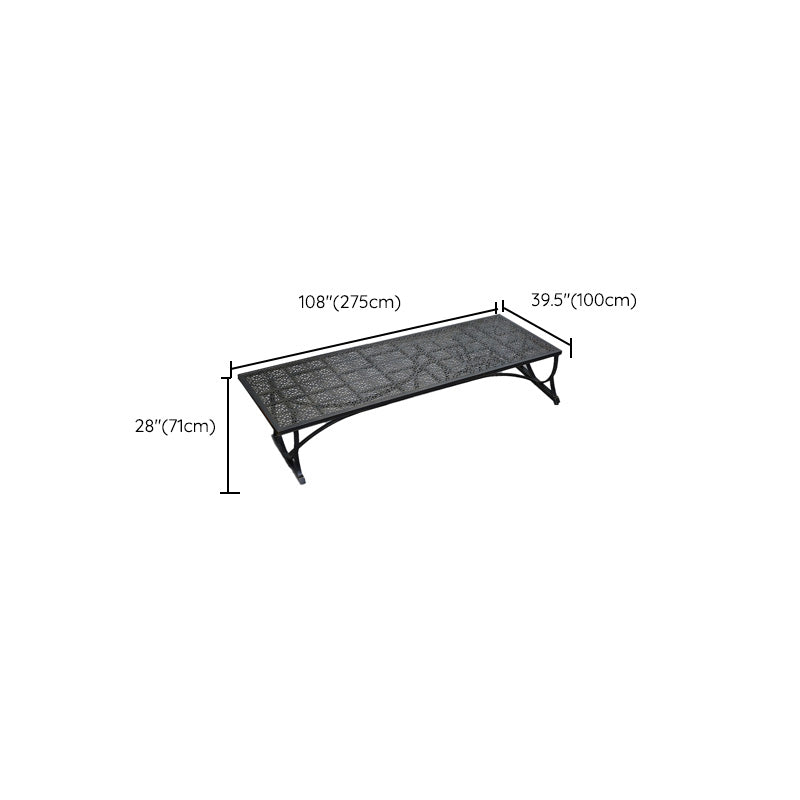 Metal Dining Table with Water Resistant Contemporary Patio Table