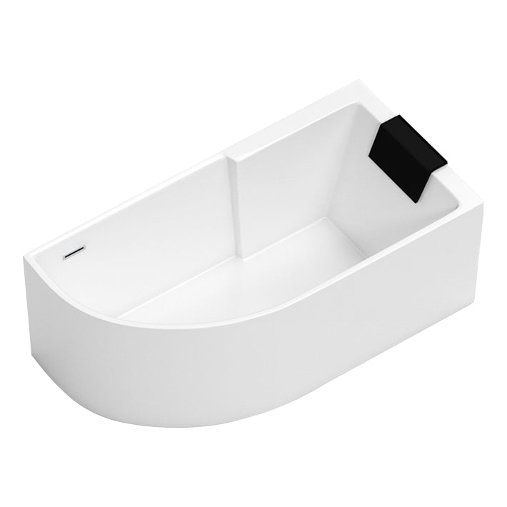 Corner Modern Acrylic Bathtub Soaking White Back to Wall Bath