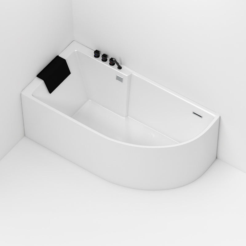 Corner Modern Acrylic Bathtub Soaking White Back to Wall Bath