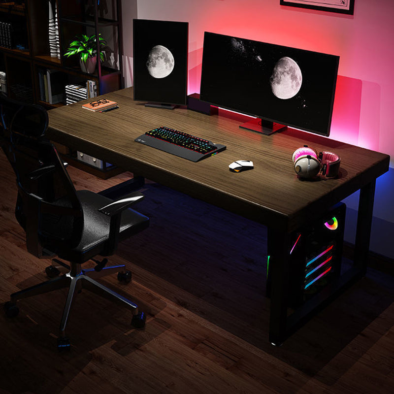 Industrial Rectangular Gaming Desk Solid Wood 29.53" Tall Computer Desk