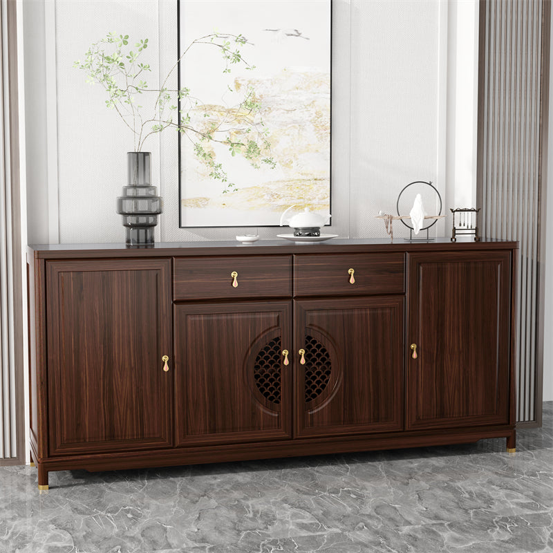 Modernism Wood Sideboard Table 2 Drawers Sideboard with Cabinets for Dining Room