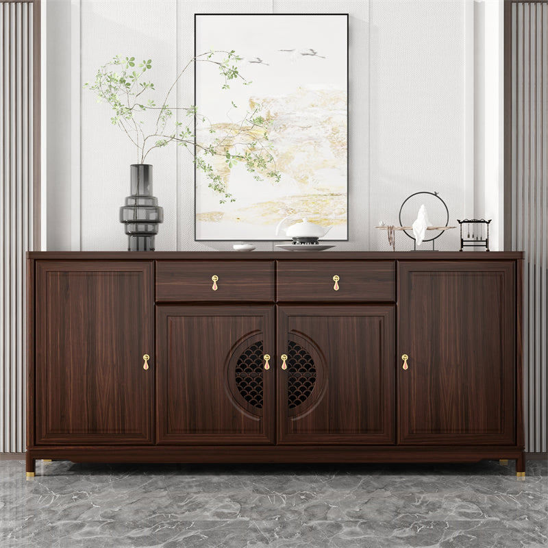 Modernism Wood Sideboard Table 2 Drawers Sideboard with Cabinets for Dining Room