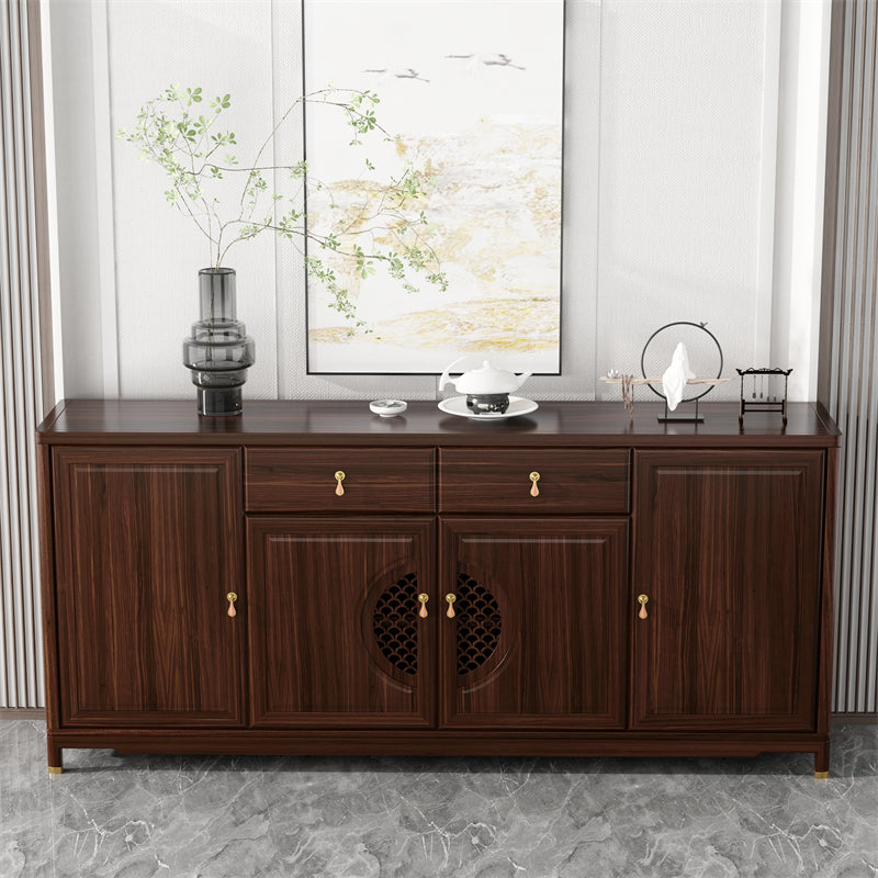 Modernism Wood Sideboard Table 2 Drawers Sideboard with Cabinets for Dining Room