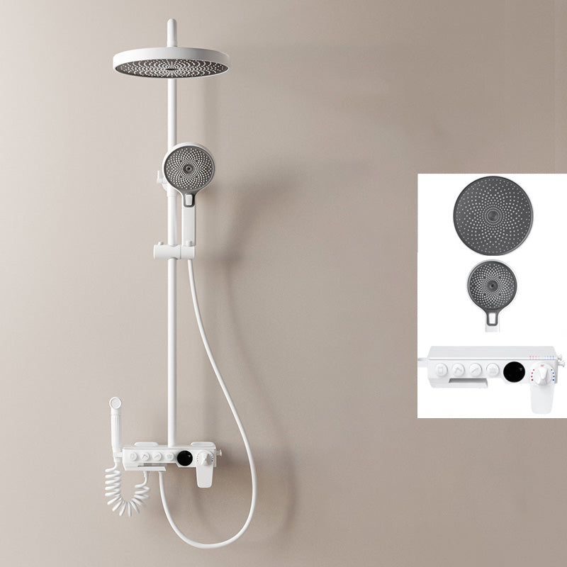 Modern Shower Set Dual Shower Head Slide Bar Included Shower Head Combo