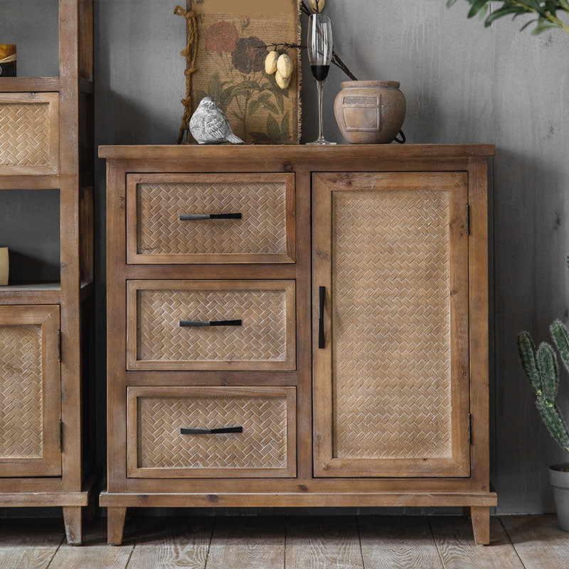 Farmhouse Sideboard Table Home Wooden Server with 1/2/3-Drawer for Dining Room