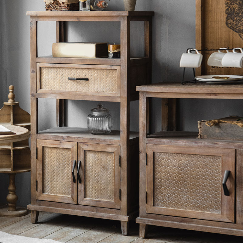 Farmhouse Sideboard Table Home Wooden Server with 1/2/3-Drawer for Dining Room