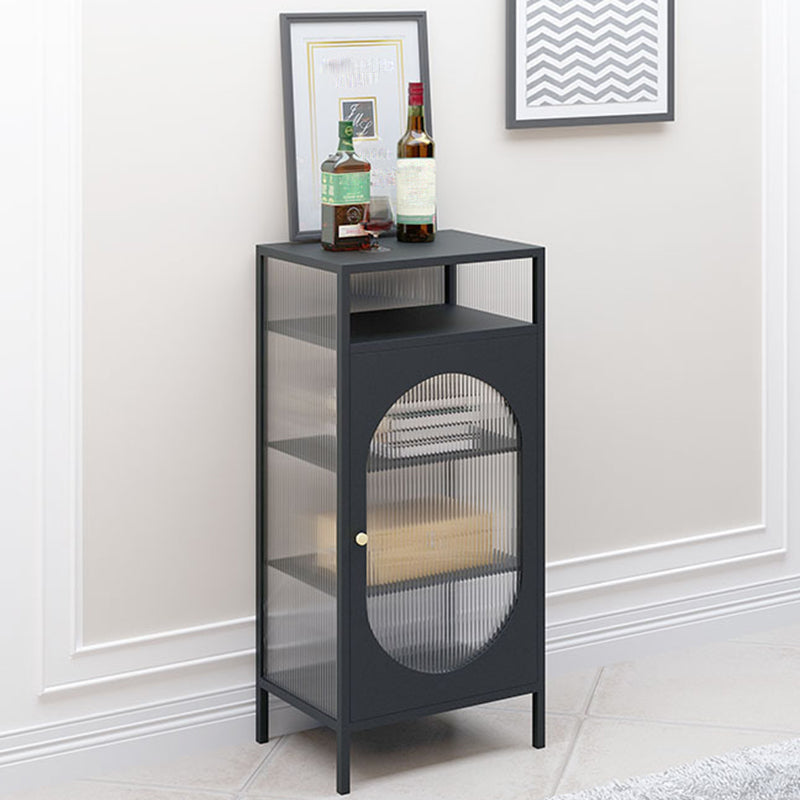 Contemporary Buffet Server Metal Dining Server with Doors for Living Room