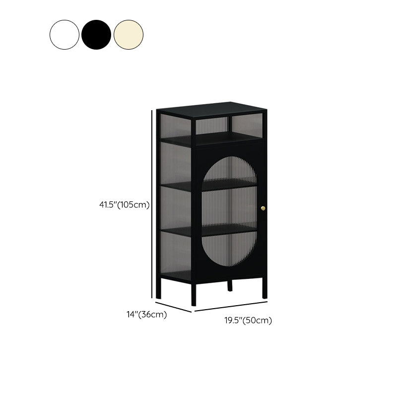 Contemporary Buffet Server Metal Dining Server with Doors for Living Room