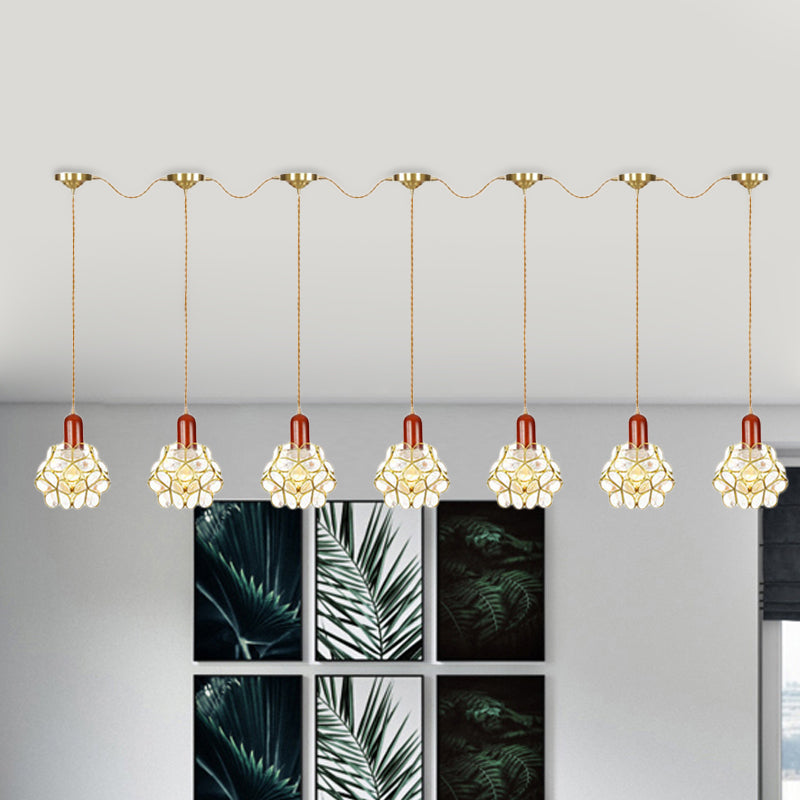 Metal Gold Cluster Cindant Light Floral Floral 3/5/7 Heads Tradition Serie Connection Lampada a soffitto sospeso