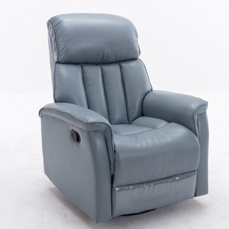 Swivel Rocker Standard Recliner Solid Color Faux Leather Recliner Chair